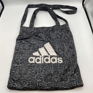 Adidas Tote Shoulder Handle Gym Bag Black Grey Inner Pocket 14" X 13"